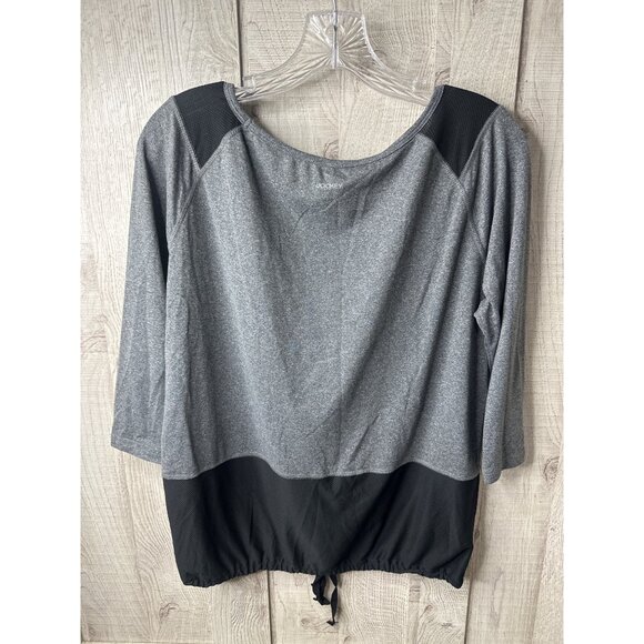 Jockey Womens Gray & Black Activewear Top With Drawstring Hem Size Small - Picture 2 of 8
